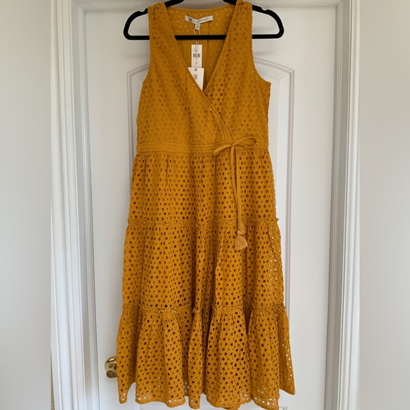 Frye x Anthropologie Nuri Eyelet Wrap Tie Dress - Picture 5 of 7
